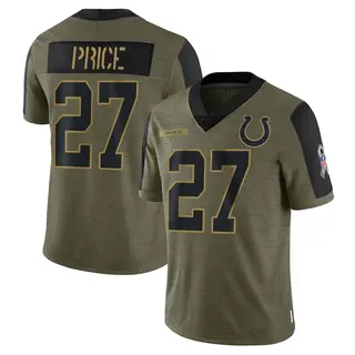 Indianapolis Colts Men's D'vonte Price Limited 2021 Salute To Service Jersey - Olive