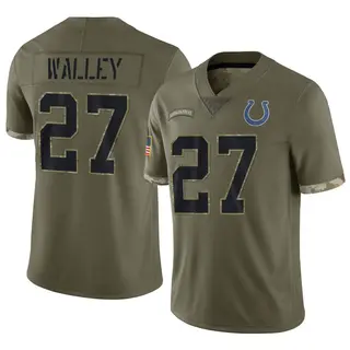 Indianapolis Colts Men's Justin Walley Limited 2022 Salute To Service Jersey - Olive