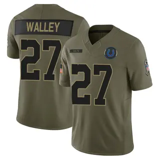 Indianapolis Colts Men's Justin Walley Limited Sr. 2025 Salute to Service Jersey - Olive