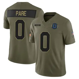 Indianapolis Colts Men's Lincoln Pare Limited Sr. 2025 Salute to Service Jersey - Olive