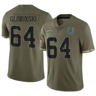 Indianapolis Colts Men's Mark Glowinski Limited 2022 Salute To Service Jersey - Olive