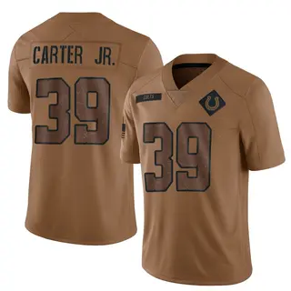 Indianapolis Colts Men's Rob Carter Jr. Limited 2023 Salute To Service Jersey - Brown