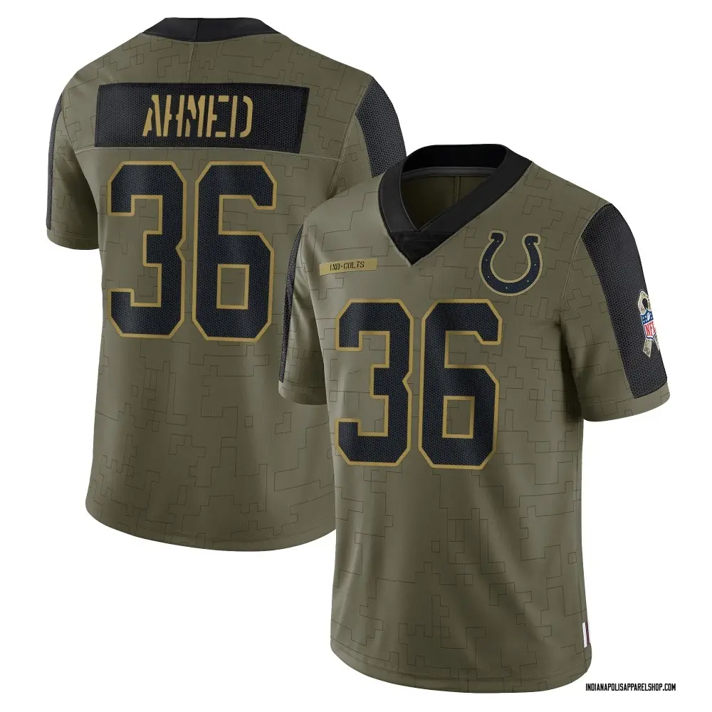 Indianapolis Colts Men's Salvon Ahmed Limited 2021 Salute To Service Jersey - Olive