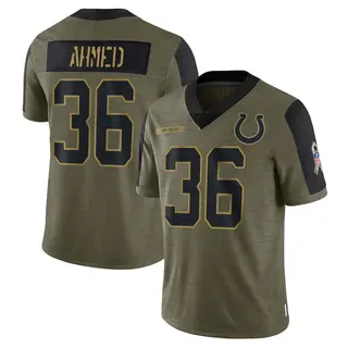 Indianapolis Colts Men's Salvon Ahmed Limited 2021 Salute To Service Jersey - Olive