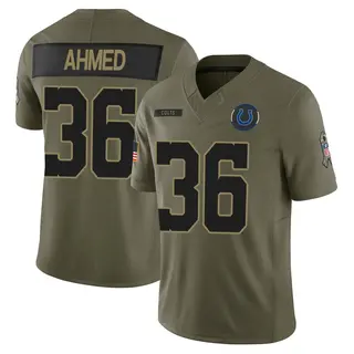 Indianapolis Colts Men's Salvon Ahmed Limited Sr. 2025 Salute to Service Jersey - Olive