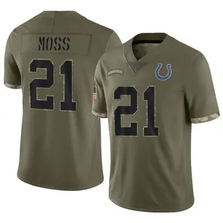 Indianapolis Colts Men's Zack Moss Limited 2022 Salute To Service Jersey - Olive