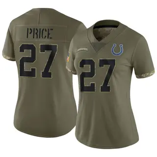 Indianapolis Colts Women's D'vonte Price Limited 2022 Salute To Service Jersey - Olive