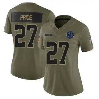 Indianapolis Colts Women's D'vonte Price Limited Sr. 2025 Salute to Service Jersey - Olive