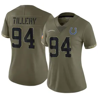 Indianapolis Colts Women's Jerry Tillery Limited 2022 Salute To Service Jersey - Olive