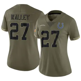 Indianapolis Colts Women's Justin Walley Limited 2022 Salute To Service Jersey - Olive