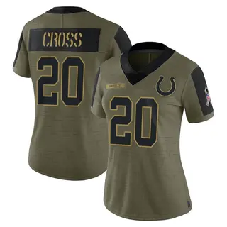 Indianapolis Colts Women's Nick Cross Limited 2021 Salute To Service Jersey - Olive