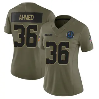 Indianapolis Colts Women's Salvon Ahmed Limited Sr. 2025 Salute to Service Jersey - Olive