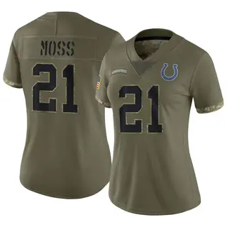 Indianapolis Colts Women's Zack Moss Limited 2022 Salute To Service Jersey - Olive