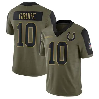 Indianapolis Colts Youth Blake Grupe Limited 2021 Salute To Service Jersey - Olive