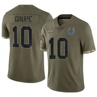 Indianapolis Colts Youth Blake Grupe Limited 2022 Salute To Service Jersey - Olive