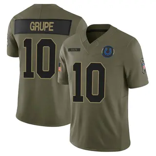 Indianapolis Colts Youth Blake Grupe Limited Sr. 2025 Salute to Service Jersey - Olive