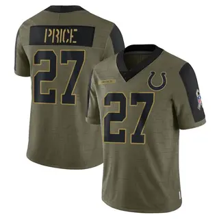 Indianapolis Colts Youth D'vonte Price Limited 2021 Salute To Service Jersey - Olive