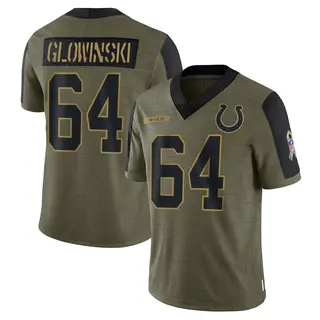 Indianapolis Colts Youth Mark Glowinski Limited 2021 Salute To Service Jersey - Olive