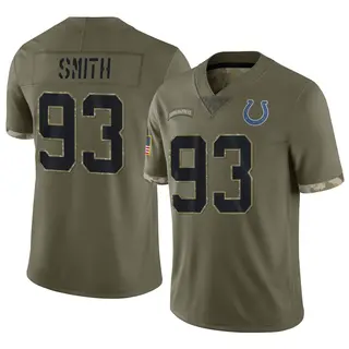 Indianapolis Colts Youth Tim Smith Limited 2022 Salute To Service Jersey - Olive